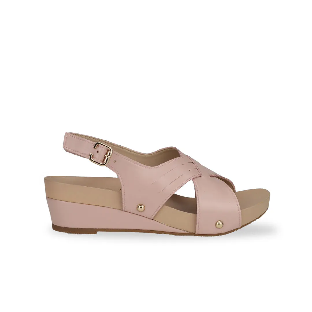 [20% off at cart] Cross Strap Slingback Low Wedge Sandals