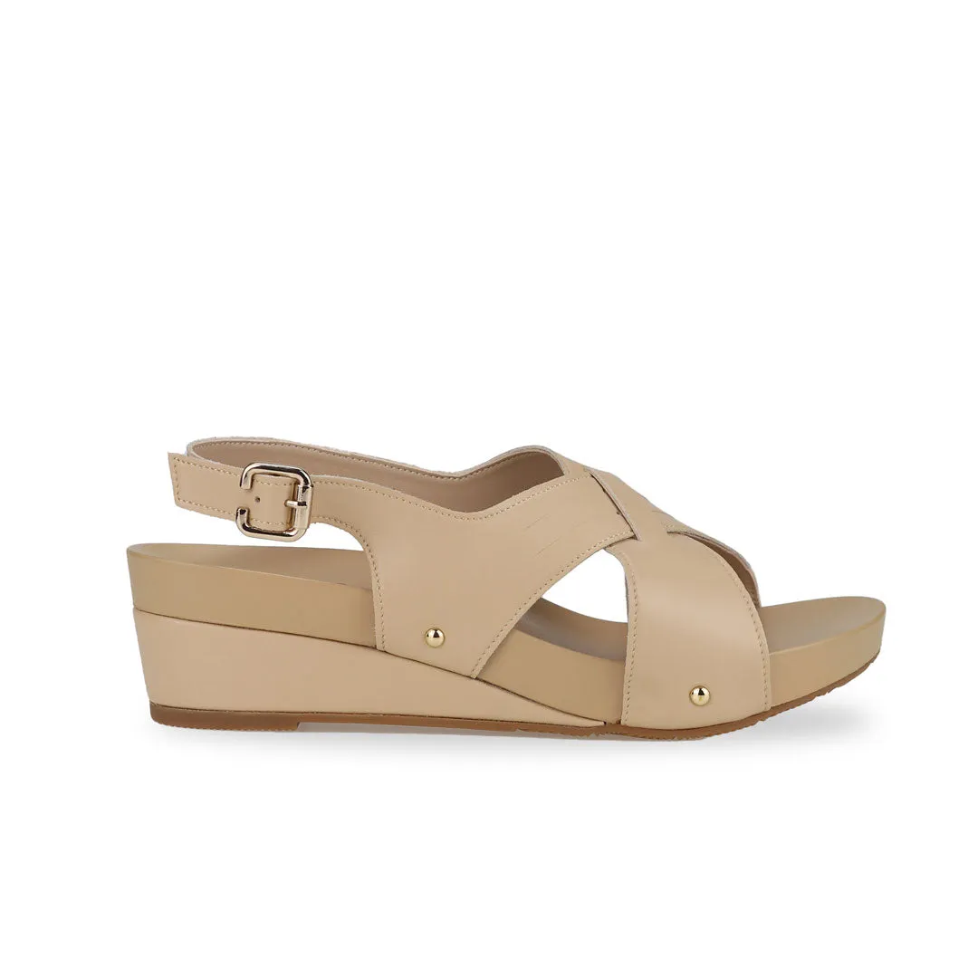[20% off at cart] Cross Strap Slingback Low Wedge Sandals