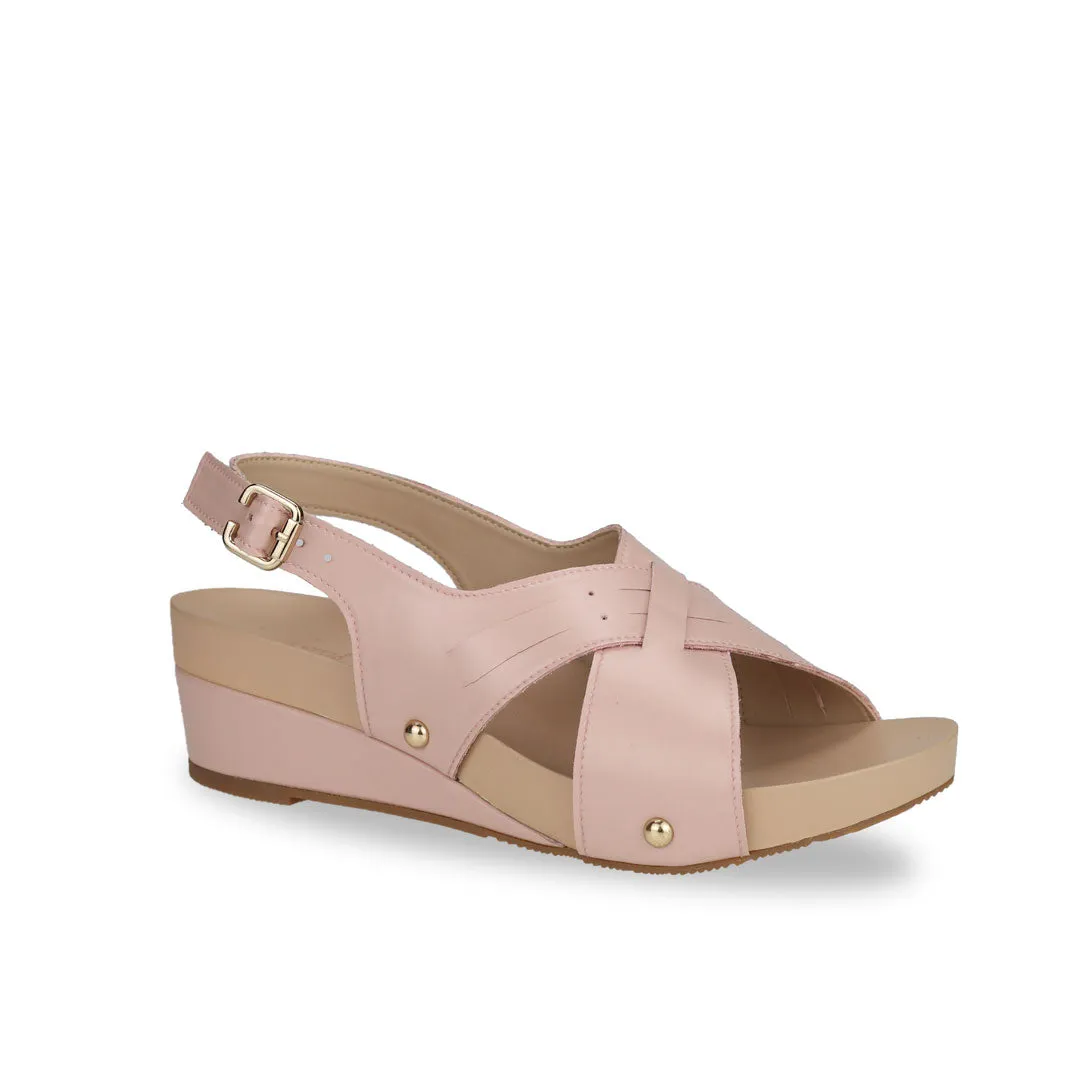 [20% off at cart] Cross Strap Slingback Low Wedge Sandals
