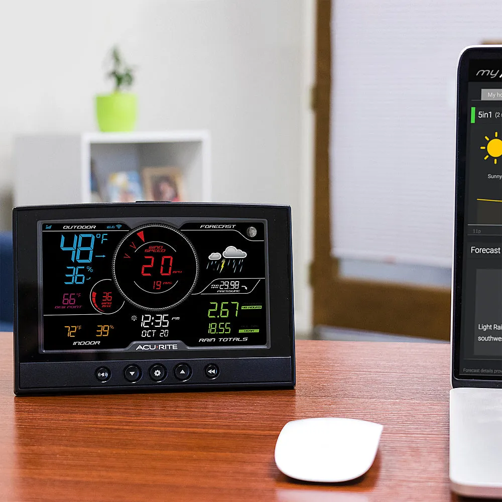 AcuRite - Iris (5-in-1) Weather Station with Direct-to-Wi-Fi Display for Remote Monitoring