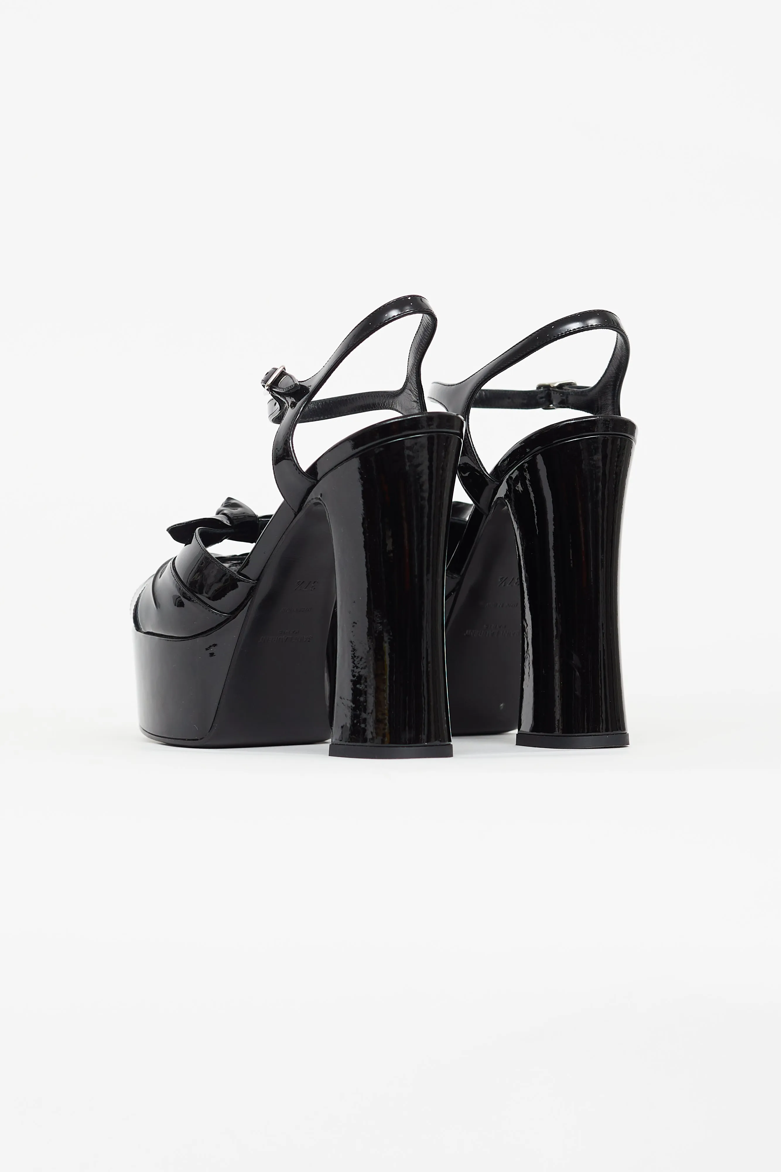 Black Bianca Platform Bow Heel