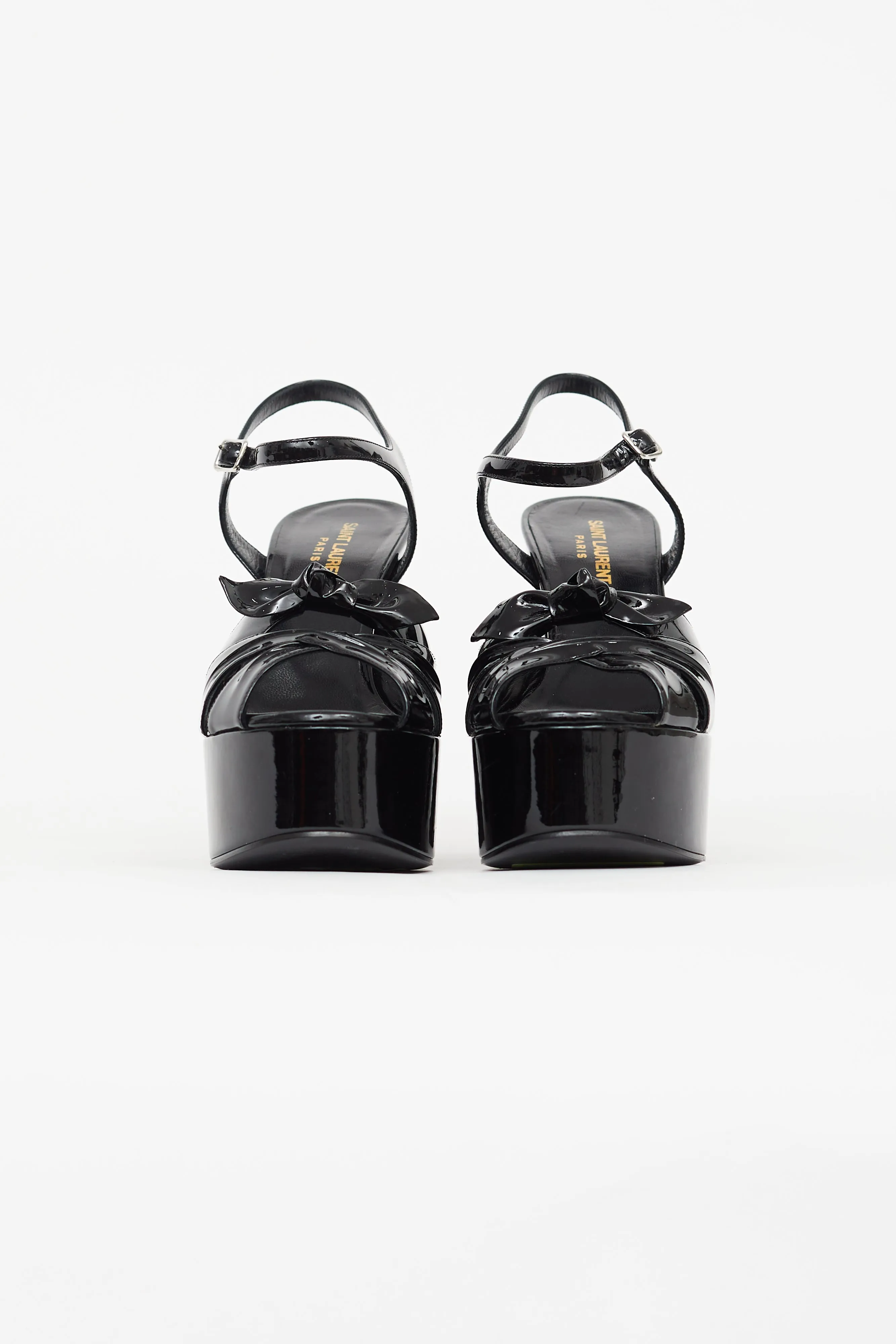 Black Bianca Platform Bow Heel