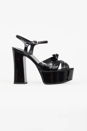 Black Bianca Platform Bow Heel