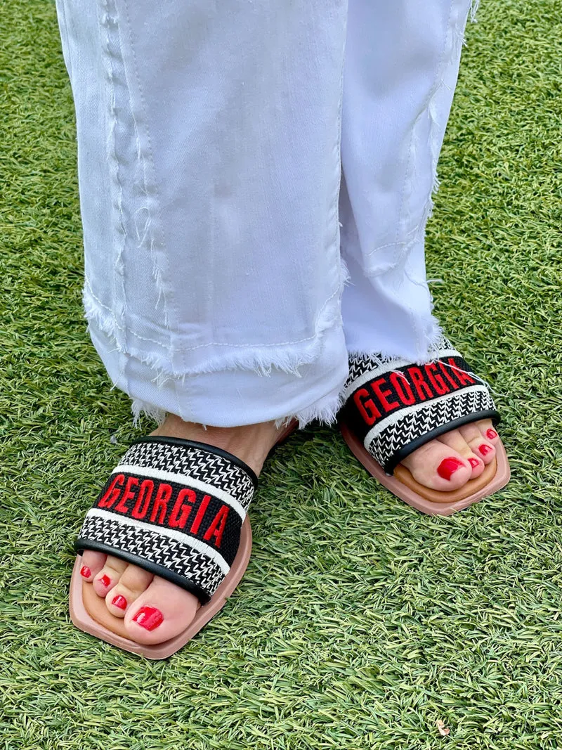 Bobbie Game Day Sandals - Georgia Black and Red