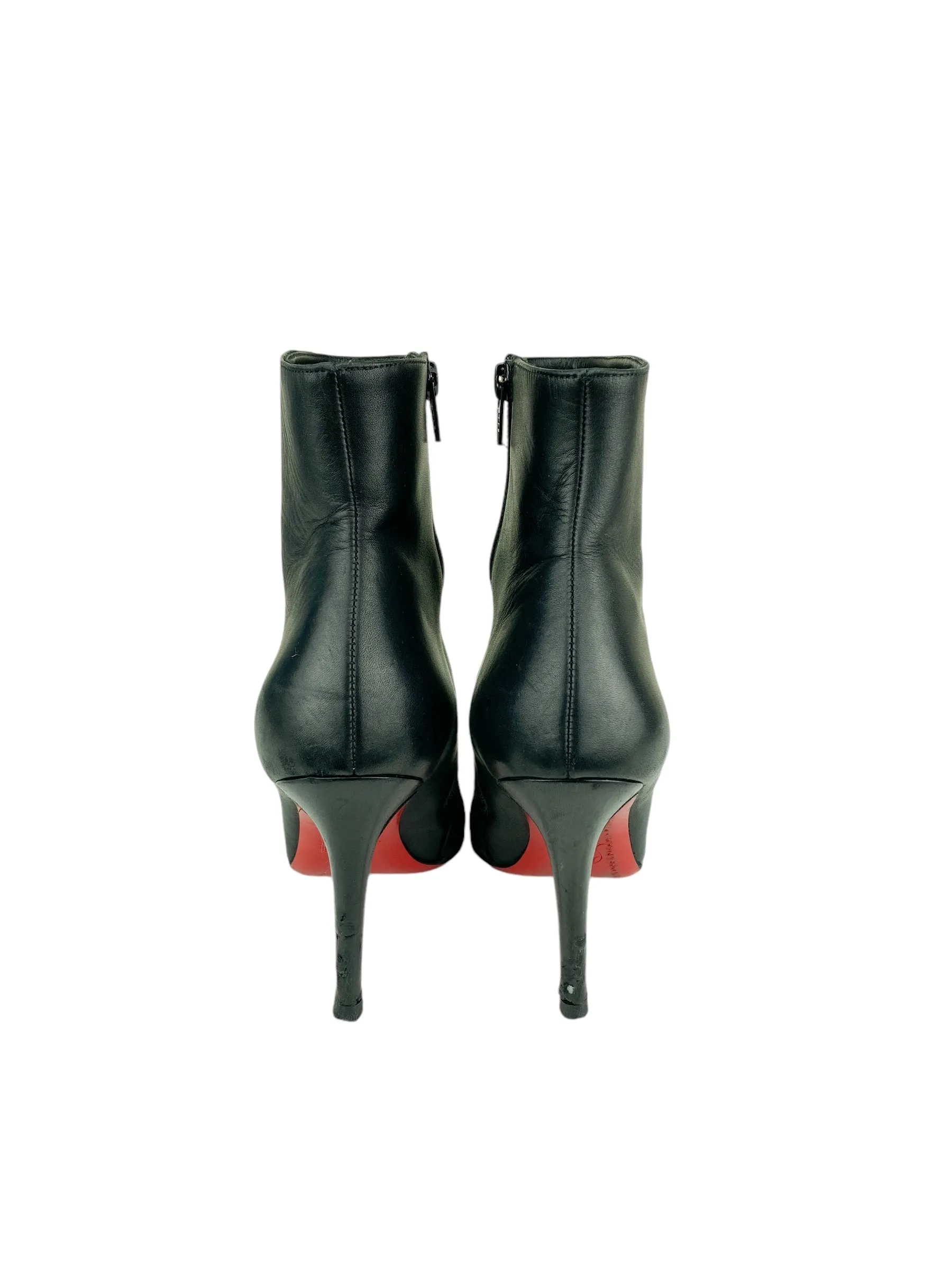 Christian Louboutin Women's Leather Ankle Boots Black Size 37.5 (IT) 7.5 (US)