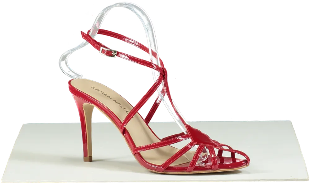 Karen Millen Red Strappy Patent Heels UK 5