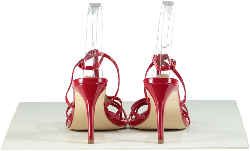 Karen Millen Red Strappy Patent Heels UK 5