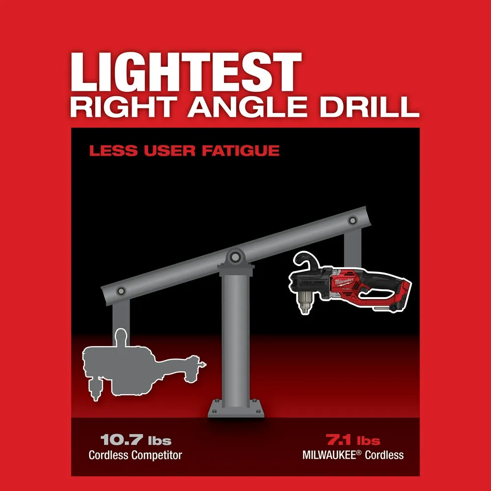 Milwaukee 2807-80 M18 FUEL 18V 12" HOLE HAWG Right Angle Drill -Bare Tool -Recon