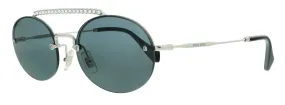 Miu Miu 0MU 60TS 1BC1A1 Silver Oval Sunglasses