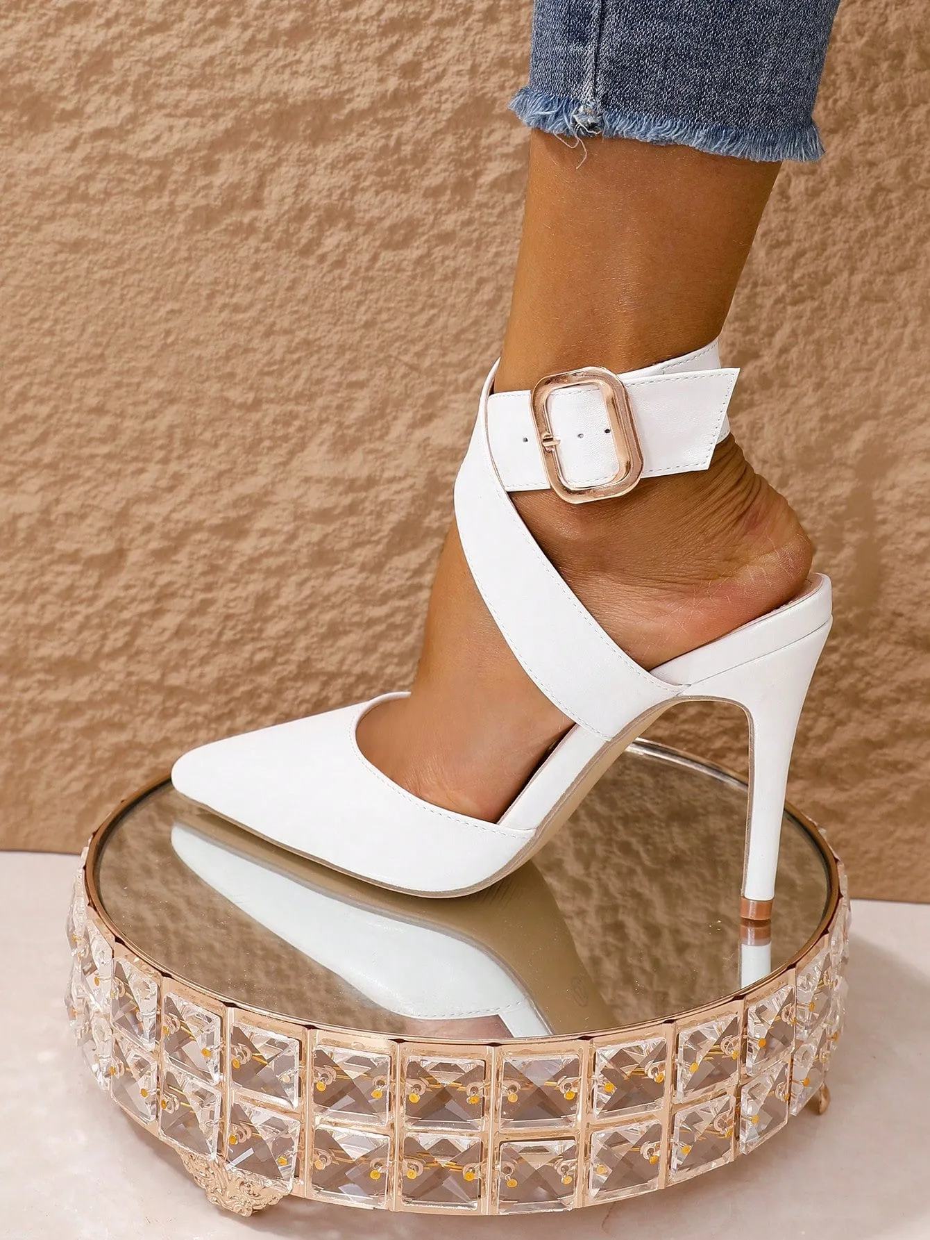 Pointed Toe Stiletto High-Heeled Shoes