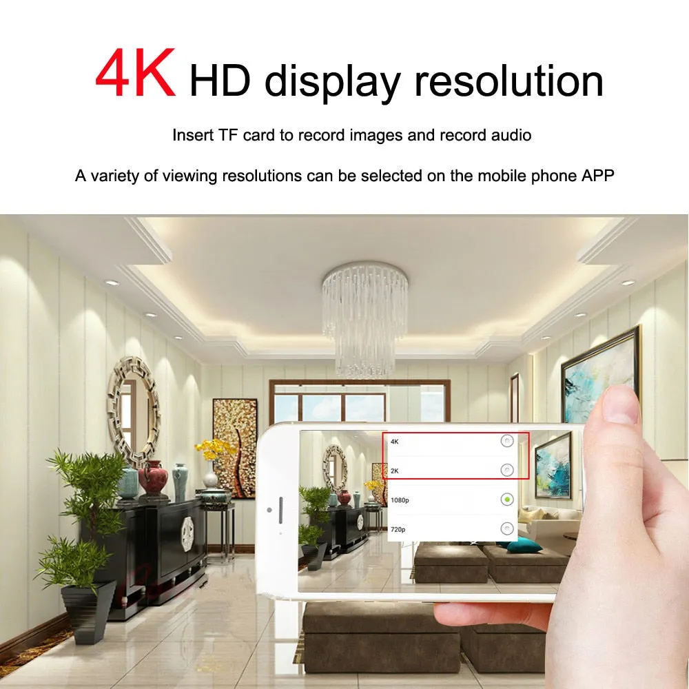 Portable WiFi IP Mini Camera 4K Videcam
