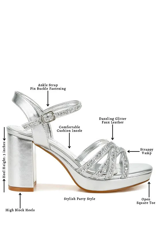 Sparkle Strappy High Heel Sandals