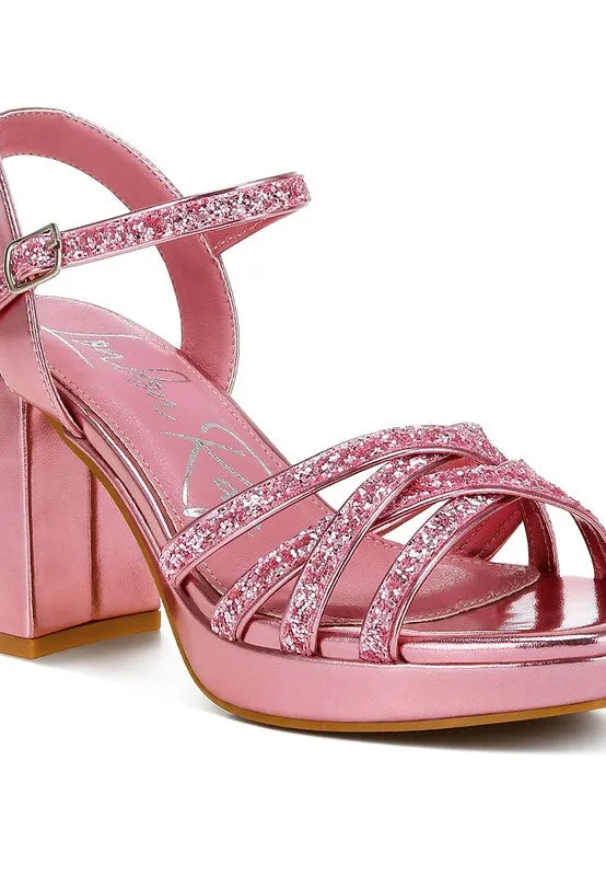 Sparkle Strappy High Heel Sandals
