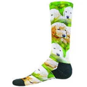 Sublimated Golden Retriever Puppies Sport Socks (Unisex)