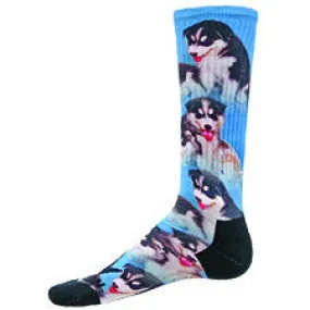 Sublimated Husky Puppies Sport Socks (Unisex)