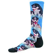 Sublimated Husky Puppies Sport Socks (Unisex)
