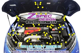 ZSPEC Stage-3 Dress Up Bolts® Fastener Kit for the Civic FK8 Type R, Titanium